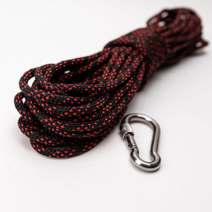 65 FT Braided Magnet Fishing Rope 6mm with Carabiner